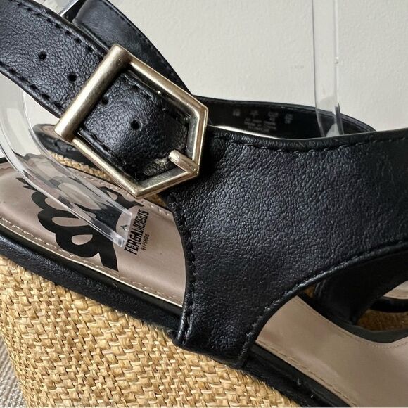Fergalicious Black and Tan Wedge Sandals - Picture 6 of 16